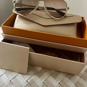 Bulgari Tan Sunglasses with Case
